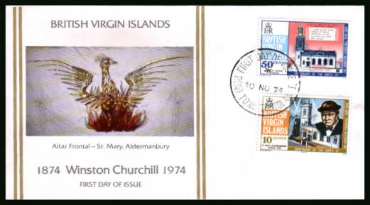 Sir Winston Churchill  <br/>on an unaddressed First Day Cover