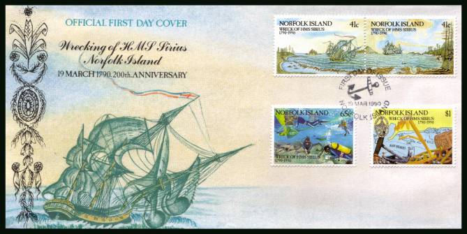 Bicentenary of Wreck of H.M.S. Sirius<br/>on an unaddressed First Day Cover