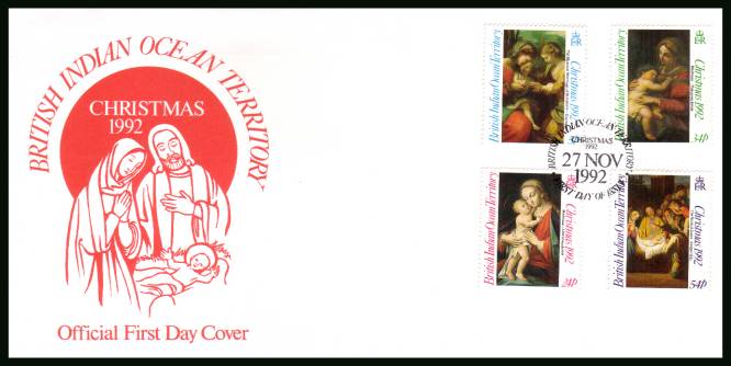 Christmas - Religious Paintings<br/>cancelled with special cancel on an illustrated First Day Cover