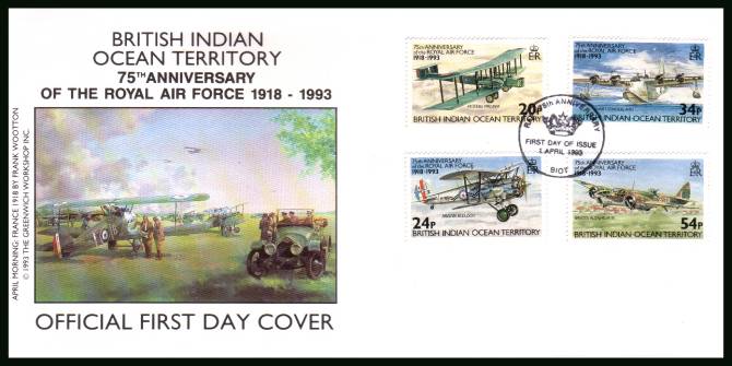 75th Anniversary of Royal Air Force<br/>cancelled with special cancel on an illustrated First Day Cover