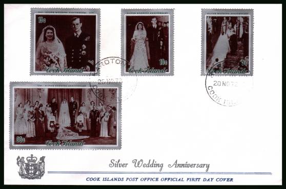 Royal Silver Wedding
<br/>on an illustrated unaddressed First Day Cover 

