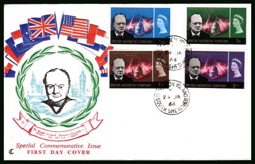 Churchill Commemoration<br/>on an unaddressed official First Day Cover
