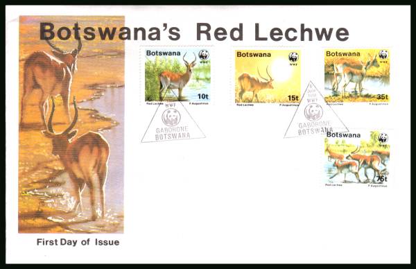 Red Lechwe<br/>on an official unaddressed First Day Cover