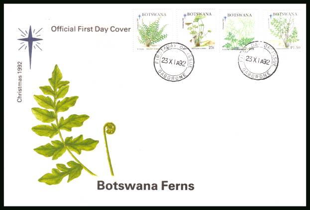 Christmas - Ferns<br/>on an official illustrated First Day Cover