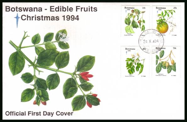 Christmas - Edible Fruits<br/>on an official illustrated First Day Cover