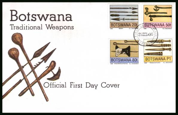 Traditional Weapons<br/>on an official illustrated First Day Cover