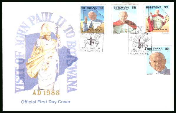 Visit of Pope John Paul II<br/>on an official illustrated First Day Cover
