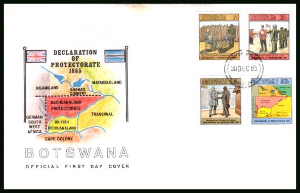 Centenary Declaration of Bechuanaland Protectorate<br/>on an official illustrated First Day Cover