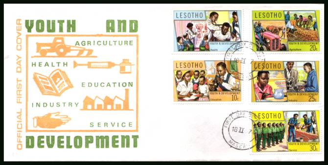 Youth and Development<br/>on an official illustrated First Day Cover
