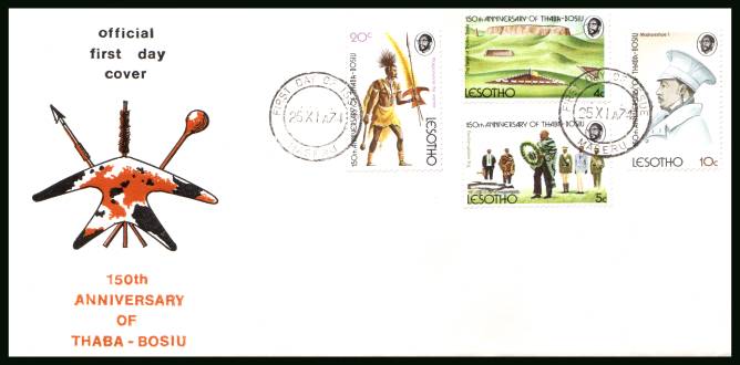 Establishment of Thaba-Bosiu as Capital<br/>on an unaddressed official illustrated First Day Cover