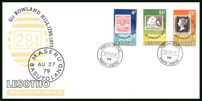 Death Centenary of Sir Rowland Hill<br/>on an unaddressed official illustrated First Day Cover