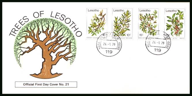 Trees<br/>on an unaddressed official illustrated First Day Cover