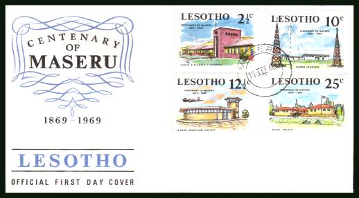 Centenary of Maseru<br/>on an unaddressed official illustrated First Day Cover