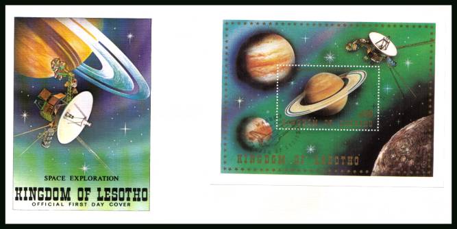 Space Exploration minisheet<br/>on an unaddressed official illustrated First Day Cover