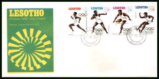 Olympic Games - Munich<br/>on an unaddressed official illustrated First Day Cover