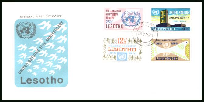 25th Anniversary of United Nations<br/>on an unaddressed official illustrated First Day Cover