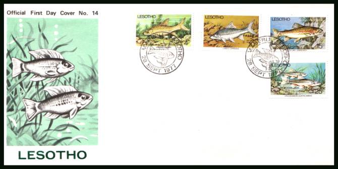 Fish<br/>on an unaddressed official illustrated First Day Cover
