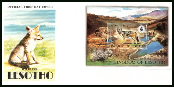 Wildlife minisheet<br/>on an unaddressed official illustrated First Day Cover