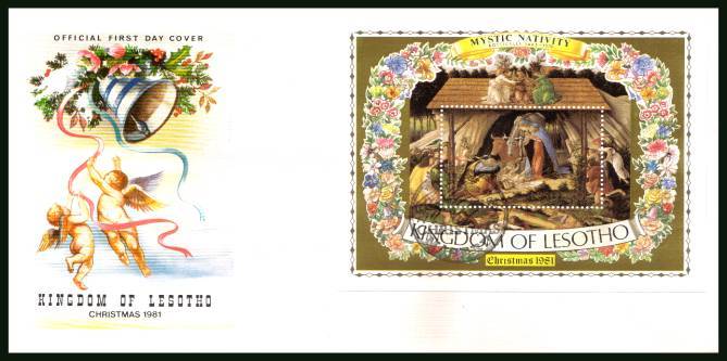 Christmas minisheet<br/>on an unaddressed official illustrated First Day Cover
