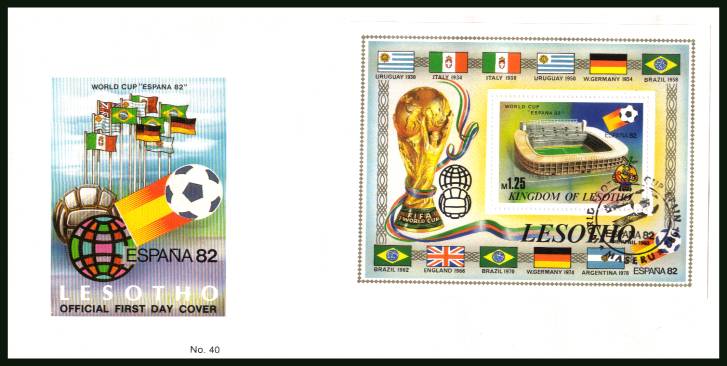 World Cup Football - Spain minisheet<br/>on an official unaddressed First Day Cover