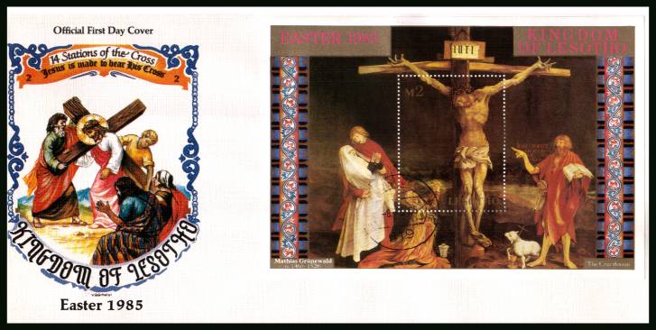 Easter - The Stations of the Cross minisheet<br/>on an official unaddressed First Day Cover
