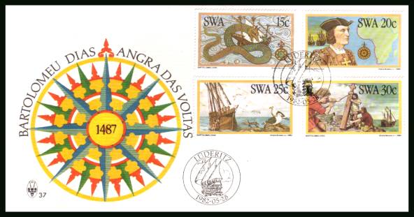 Discoverers of South West Africa - 1st Series<br/>on an official unaddressed First Day Cover<br/>Cover number:37
