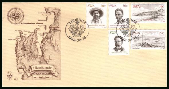Centenary of Luderitz<br/>on an official unaddressed First Day Cover<br/>Cover number:40
