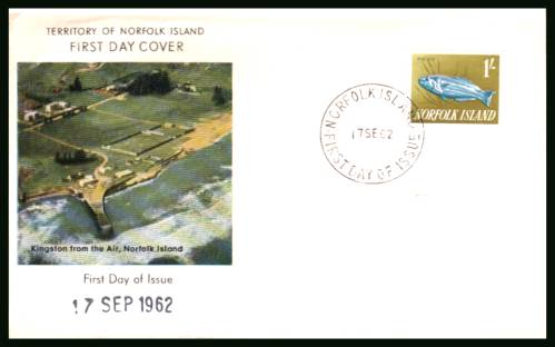 1/- Fish definitive single<br/>on an illustrated unaddressed First Day Cover 

