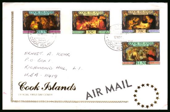 Christmas - Religious Paintings<br/>on an illustrated official hand addressed First Day Cover 


