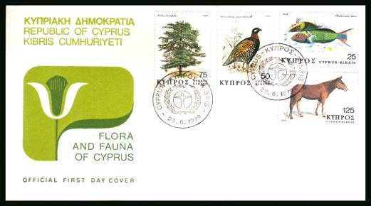 Flora and Fauna<br/>on an unaddressed illustrated official First Day Cover