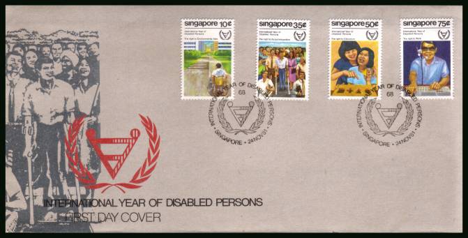 International Year of Disabled<br/>on an unaddessed illustrated  First Day Cover