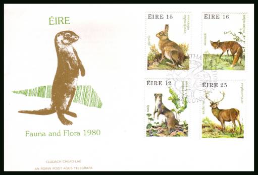 Wildlife set of four<br/>on an unaddressed official First Day Cover 

