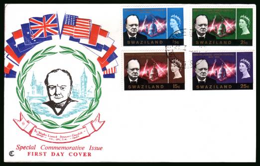 Churchill Commemoration
<br/>on an unaddressed CONNOISSEUR First Day Cover