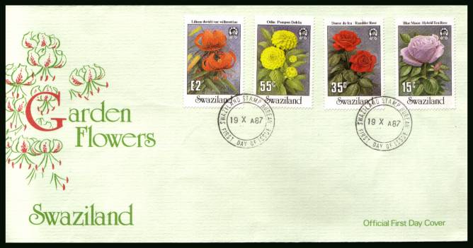 Garden Flowers <br/>on an unaddressed official First Day Cover