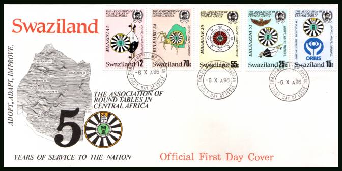 50th Anniversary of Round Table <br/>on an unaddressed official First Day Cover