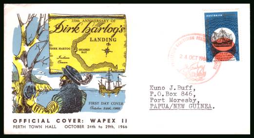 350th Anniversry of Dirk Hartog's Landing in Australia<br/>on an official typed addressed First Day Cover