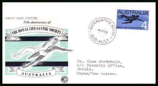 75th Anniversary of Royal Life Saving Society<br/>on a typed addressed First Day Cover