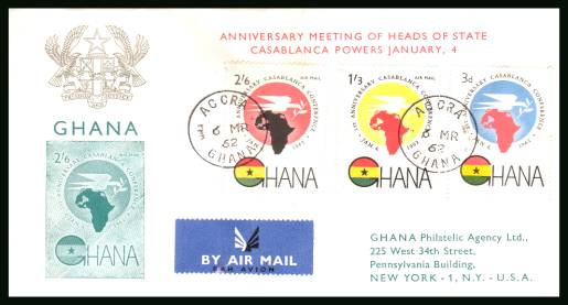 First Anniversary of Casablanca Conference
<br/>on a printed addressed REGISTERED (label on back) First Day Cover