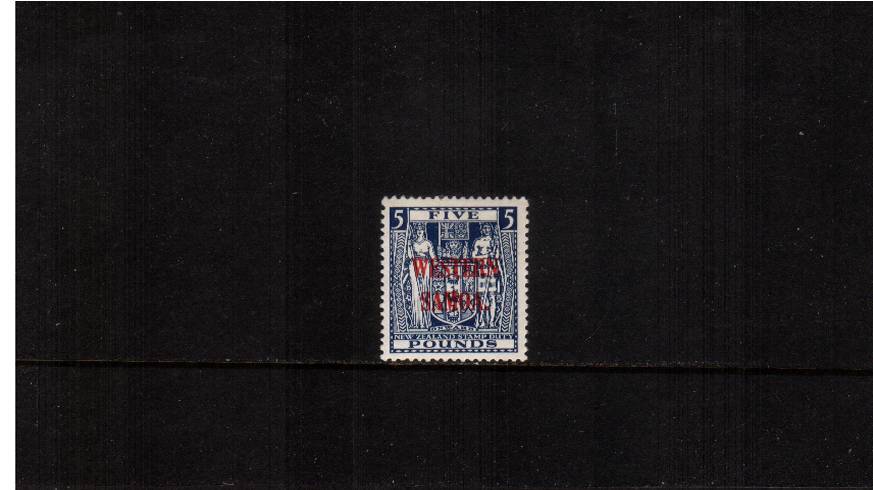 5 Indigo-Blue Postal Fiscal stamp<br/>A fine lightly mounted mint single
<br><b>XYX</b>