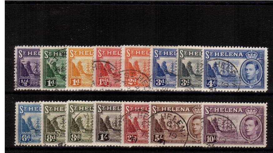 The complete George 6th set of fourteen plus the addition SG listed shade of the 8d value. Each stamp is a selected CDS example.

<br/><b>QDQ</b>