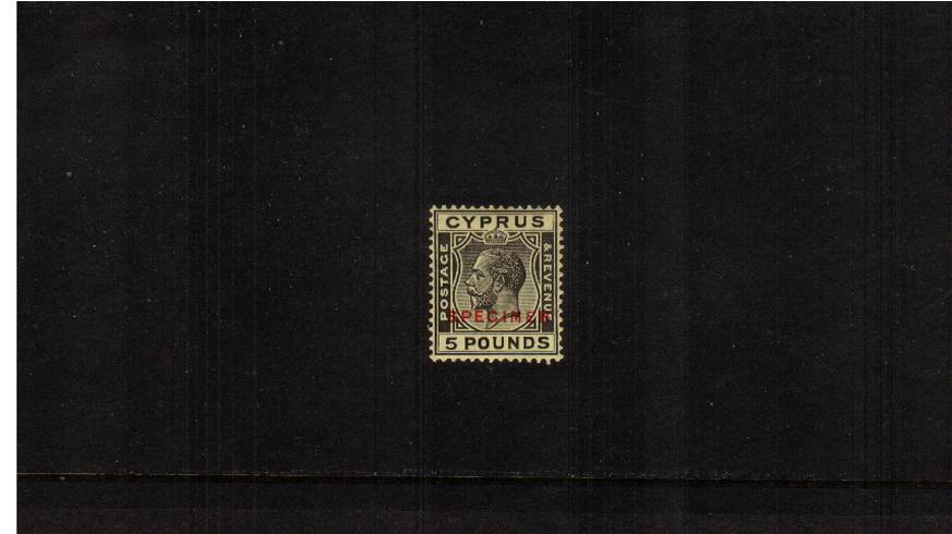 The 5 Black on Yellow<br/>
A stunning bright and fresh perfectly centered lightly mounted mint stamp<br/>overprinted ''SPECIMEN'' in Red. A gem!
<br/><b>QFQ</b>