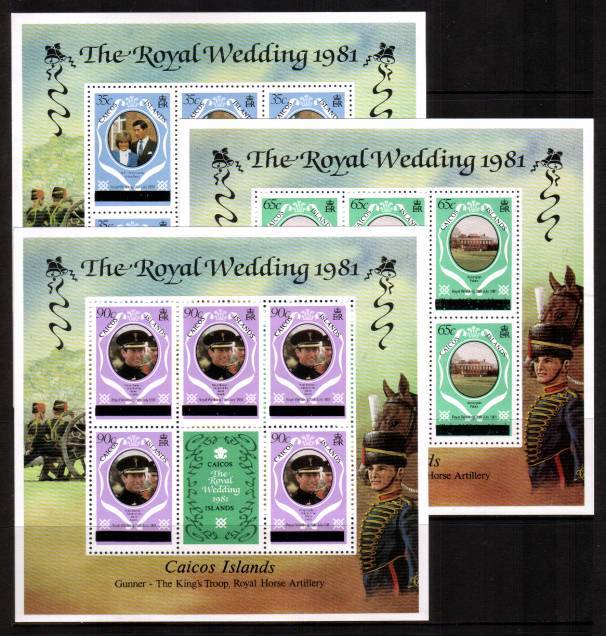 Royal Wedding set of three sheetlets - with New York overprint - Perf 12<br/>
All superb unmounted mint.
