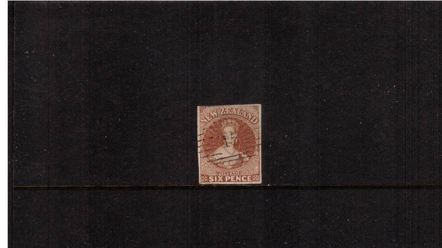 6d Brown - No Watermark - Imperforate<br/>A truly stunning four margined stamp crisply cancelled with a number ''15''. A little gem!   SG Cat 300

<br/><b>QSQ</b>