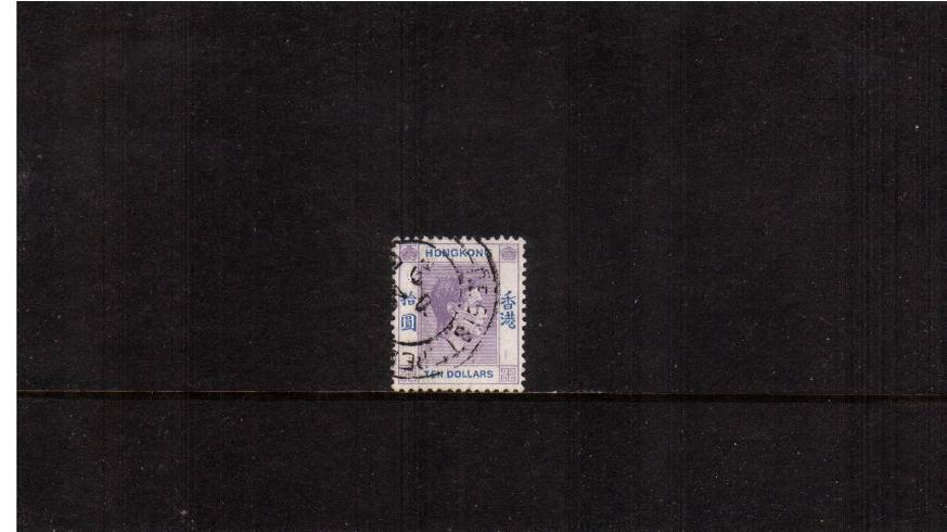 $10 Reddish Violet and Blue on Chalk surfaced paper<br/>
A superb fine used stamp cancelled with a double ring CDS.
<br/><b>QUQ</b>