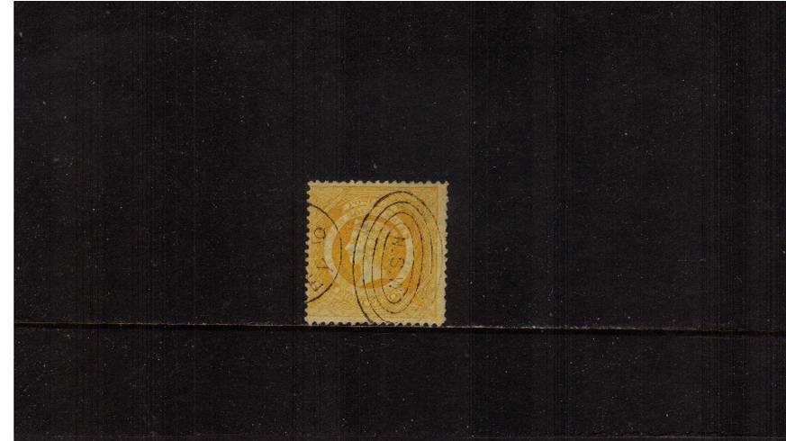 8d Bright Yellow - Perforation 13<br/>
A stunning superb fine used single. A little gem! 
<br/><b>QVQ</b>