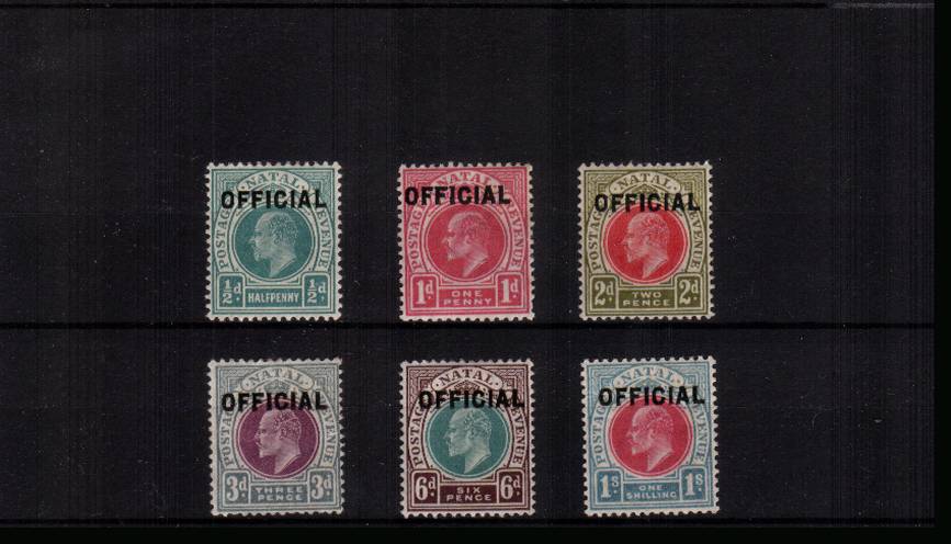 The OFFICIALS set of six fine lightly mounted mint.<br/>A lovely bright and fresh set. SG Cat 375 
<br/><b>UBU</b>