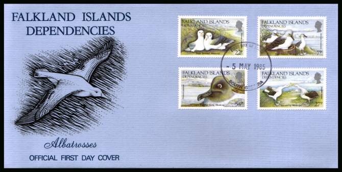 Albatrosses 
set of four<br/>on a SOUTH GEORGIA  cancelled unaddressed official full colour First Day Cover
