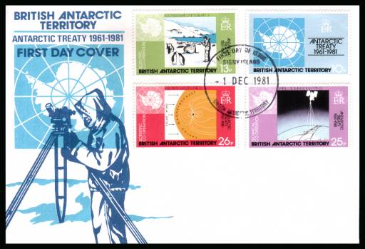 20th Anniversary of Antarctic Treaty set of four colour First Day cover cancelled SIGNY ISLAND