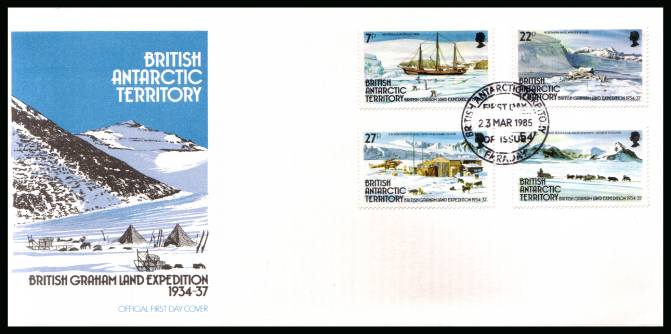 British Graham Land Expedition set of four on an unaddressed Official First Day Cover cancelled FARADAY