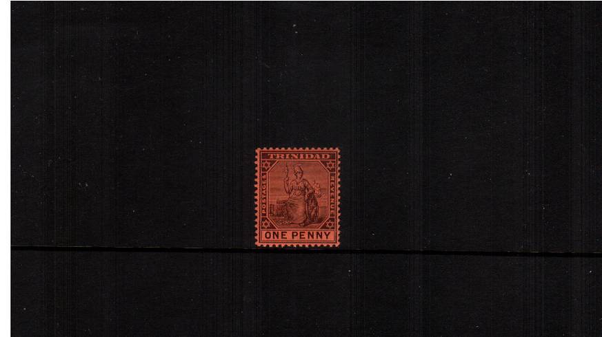 1d Black on Red - Watermark Crown CA<br/>A bright and very fresh superb unmounted mint single.
